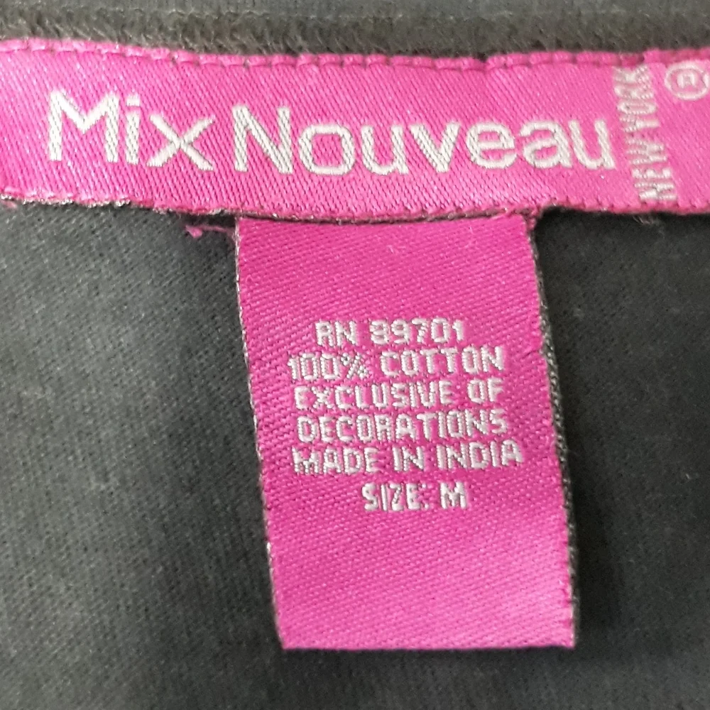 Mix Nouveau 100% Cotton Black Beaded  Dress Size Medium - Picture 6 of 11